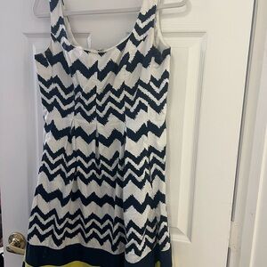 Dress Barn Navy and White Chevron Dress